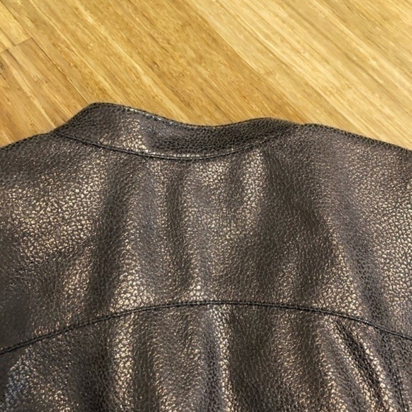 Ruby‎ Rd Faux Leather Jacket Motorcycle Brown Bronze Metallic Color sz 14 Fall - Picture 5 of 14